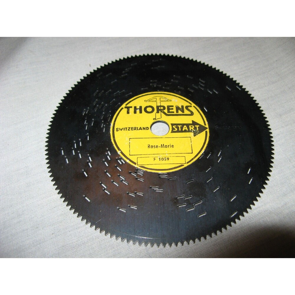 Thorens Switzerland Music Box 4.5" Metal Disc Rose-Marie F1059